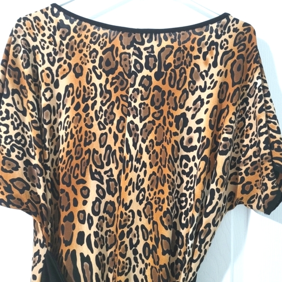 Tiana B. New York Women's Leopard Print Waist Tie Midi Dress Size XL - Picture 8 of 12